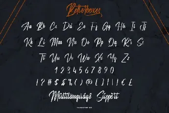 Betterboxes Calligraphy font