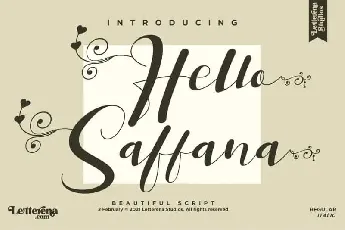 Hello Saffana Calligraphy font