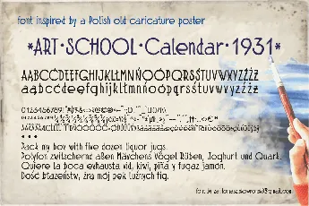 Art School Calendar 1931 font