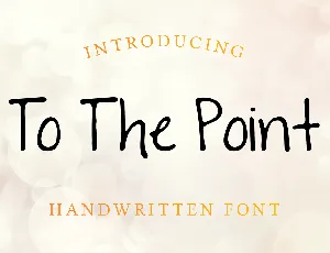 To The Point font