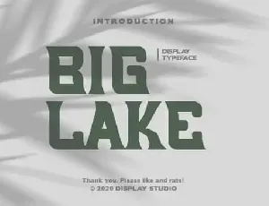 Big Lake Display font