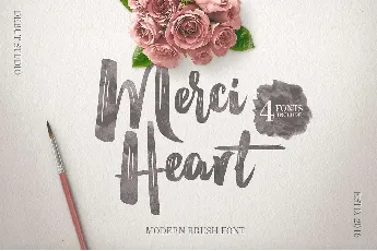 Merci Heart Brush Free Download font