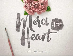 Merci Heart Brush Free Download font