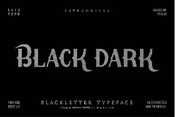 Black Dark Blackletter Display Typeface font