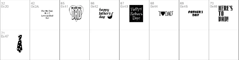 KR Father's Day Dings font