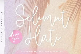 Selimut Hati Monoline Handwritten font