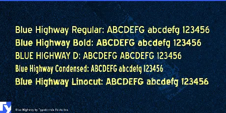 Blue Highway font