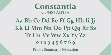 Constantia font