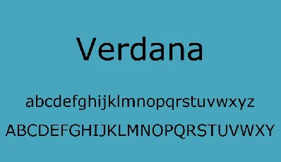 Verdana font