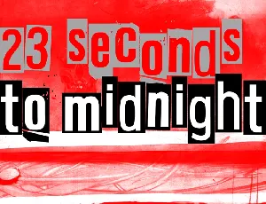 23 seconds to midnight font