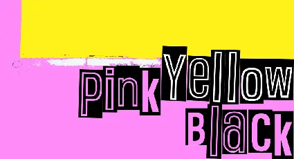 Pink Yellow Black font