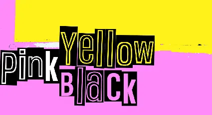 Pink Yellow Black font