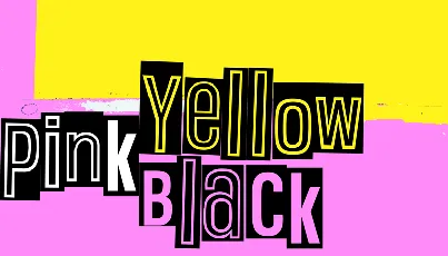 Pink Yellow Black font