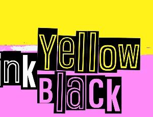 Pink Yellow Black font