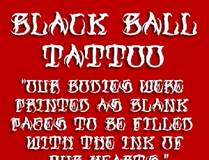 Black Ball Tattoo Personal Use font