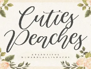 Cuties Peaches Modern Calligraphy font