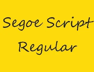 Segoe Script font