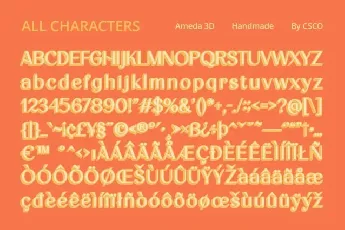 Ameda 3D font