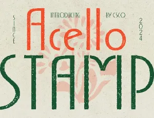 Acello Stamp font