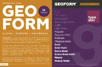 Geoform Family font
