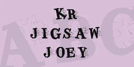 KR Jigsaw Joey font