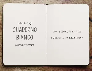 Quaderno Bianco Family font