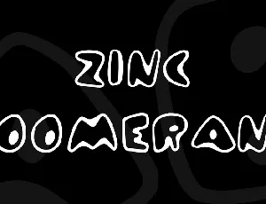 Zinc Boomerang font