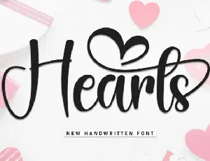 Hearts Calligraphy font