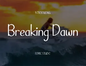 Breaking Dawn Display font