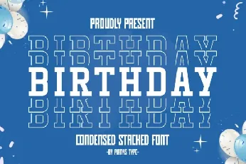 Birthday Stacked font