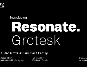 Resonate Sans Serif font