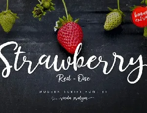 Strawberry Red One Script font