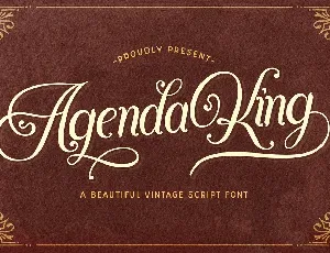 Agenda King Calligraphy Vintage Script font