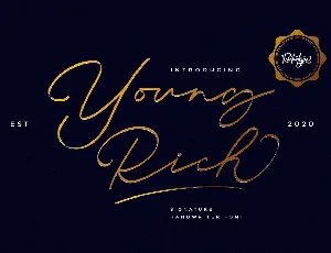 Young Rich Signature Handwritten font