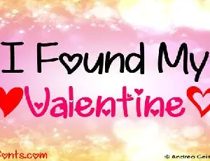 I Found My Valentine Family font