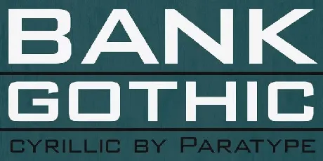 Bank Gothic font