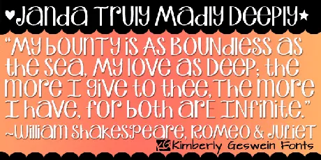 Janda Truly Madly Deeply font