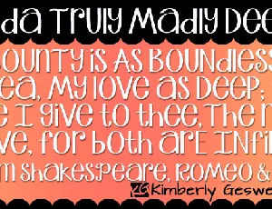 Janda Truly Madly Deeply font