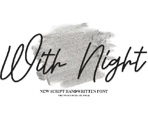 With Night Script font