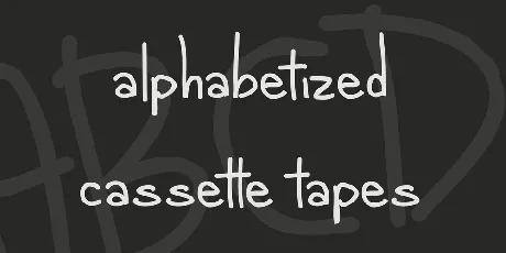 alphabetized cassette tapes font