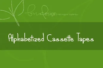 alphabetized cassette tapes font