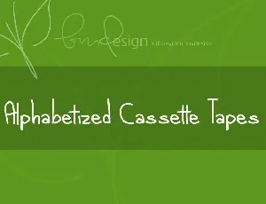 alphabetized cassette tapes font