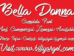 Bella Donna Personal Use font