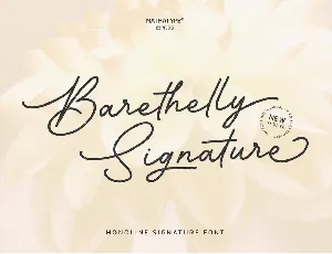 Barethelly Signature font