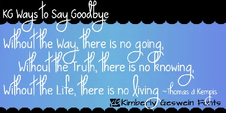 KG Ways to Say Goodbye font