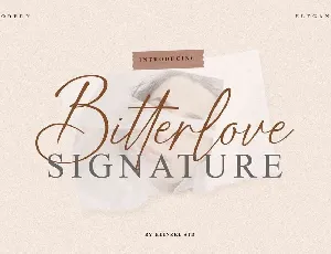 Bitterlove Signature font