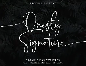 Onesty Signature font