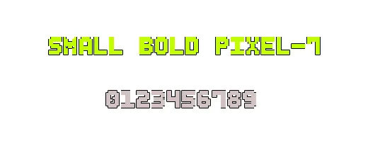 Small Bold Pixel-7 font