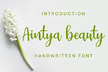 Aintya Beauty handwritten font