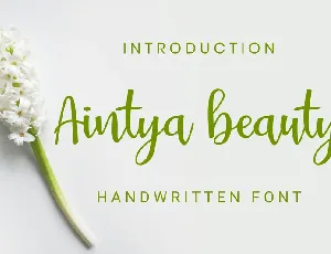 Aintya Beauty handwritten font